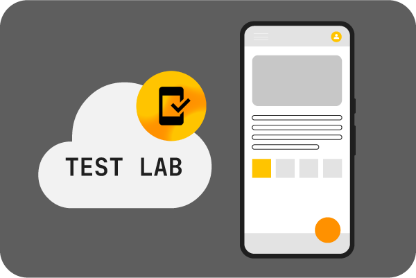 Laptop yang menampilkan Test Lab pada layarnya